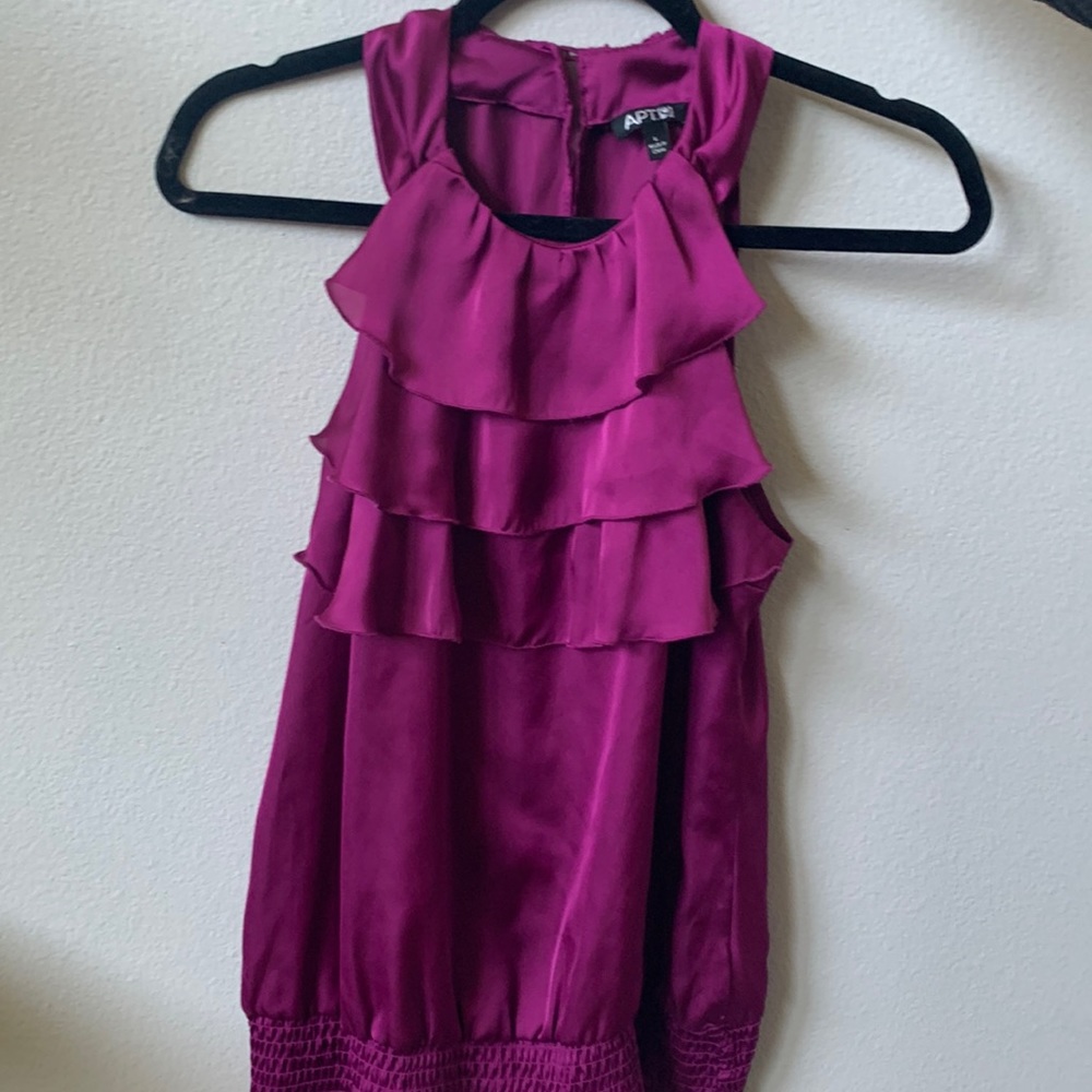 Apt. 9 Magenta Ruffle Tank Top